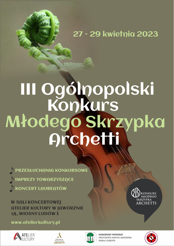 Plakat o konkursu młodego skrzypka