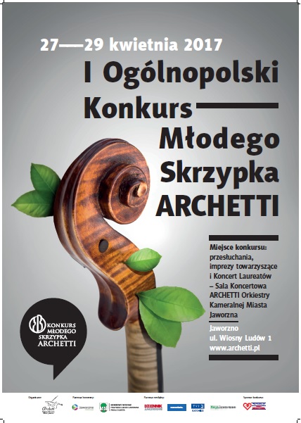 Plakat Informacyjny Ogólnopolskiego Konkursu Młodego Skrzypka Archetti